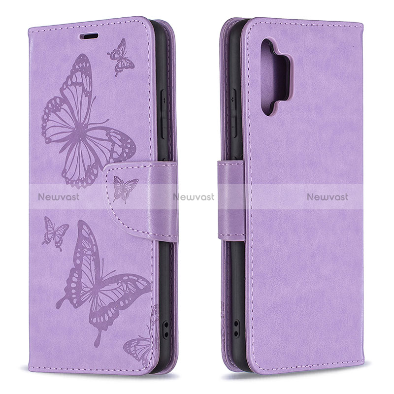 Leather Case Stands Butterfly Flip Cover Holder B01F for Samsung Galaxy A32 5G