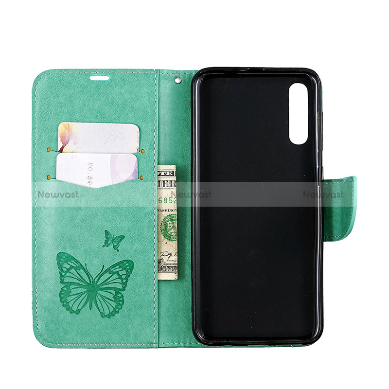 Leather Case Stands Butterfly Flip Cover Holder B01F for Samsung Galaxy A50S