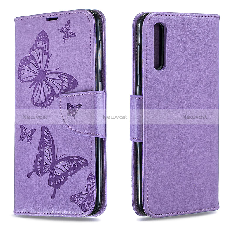 Leather Case Stands Butterfly Flip Cover Holder B01F for Samsung Galaxy A50S