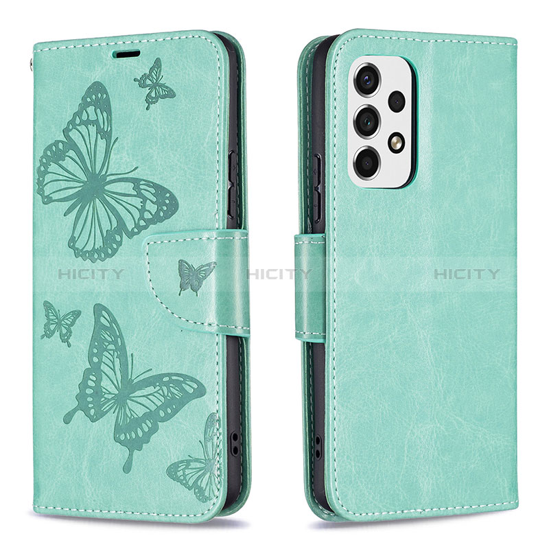 Leather Case Stands Butterfly Flip Cover Holder B01F for Samsung Galaxy A53 5G Green