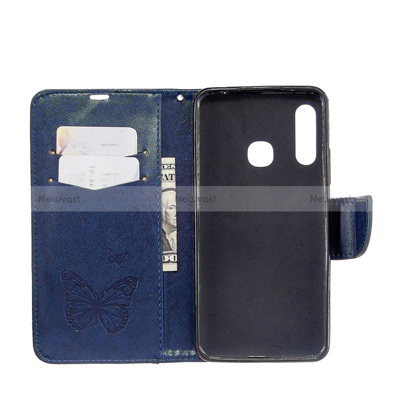 Leather Case Stands Butterfly Flip Cover Holder B01F for Samsung Galaxy A70E