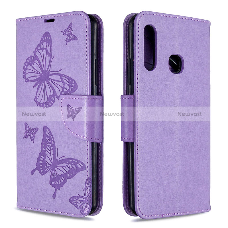 Leather Case Stands Butterfly Flip Cover Holder B01F for Samsung Galaxy A70E