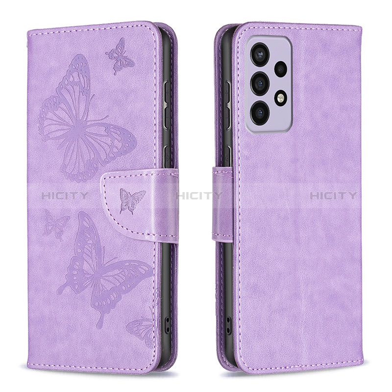 Leather Case Stands Butterfly Flip Cover Holder B01F for Samsung Galaxy A73 5G