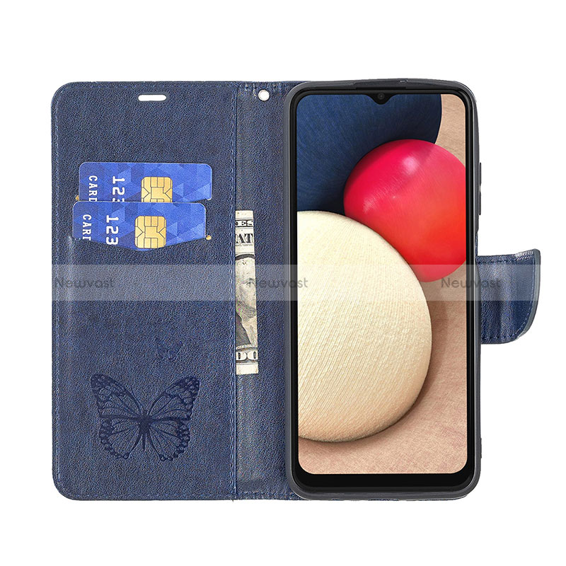 Leather Case Stands Butterfly Flip Cover Holder B01F for Samsung Galaxy F02S SM-E025F