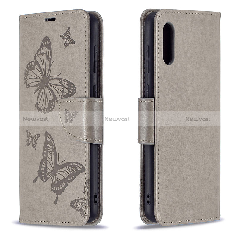 Leather Case Stands Butterfly Flip Cover Holder B01F for Samsung Galaxy M02