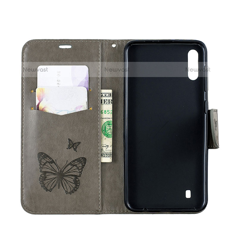 Leather Case Stands Butterfly Flip Cover Holder B01F for Samsung Galaxy M10