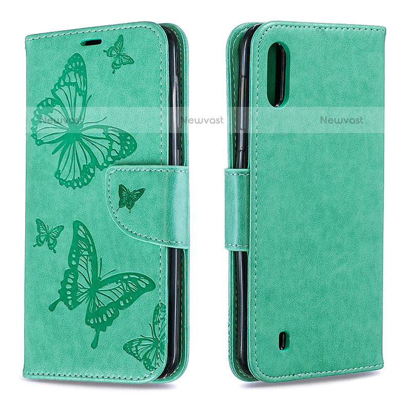 Leather Case Stands Butterfly Flip Cover Holder B01F for Samsung Galaxy M10