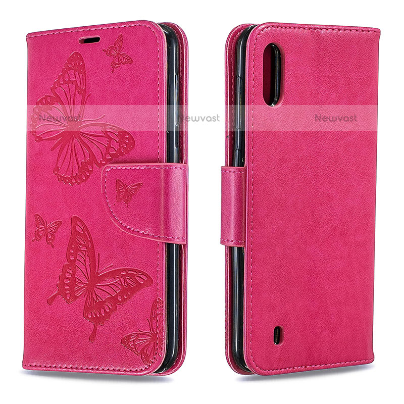 Leather Case Stands Butterfly Flip Cover Holder B01F for Samsung Galaxy M10