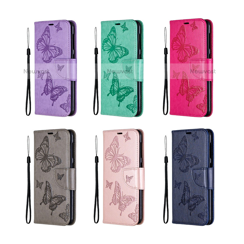 Leather Case Stands Butterfly Flip Cover Holder B01F for Samsung Galaxy M10