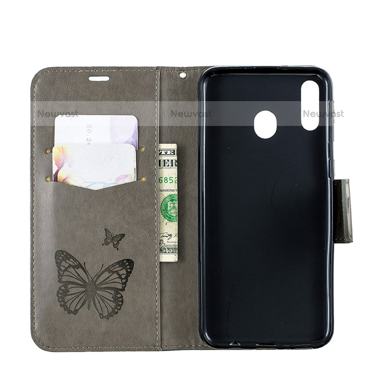 Leather Case Stands Butterfly Flip Cover Holder B01F for Samsung Galaxy M20