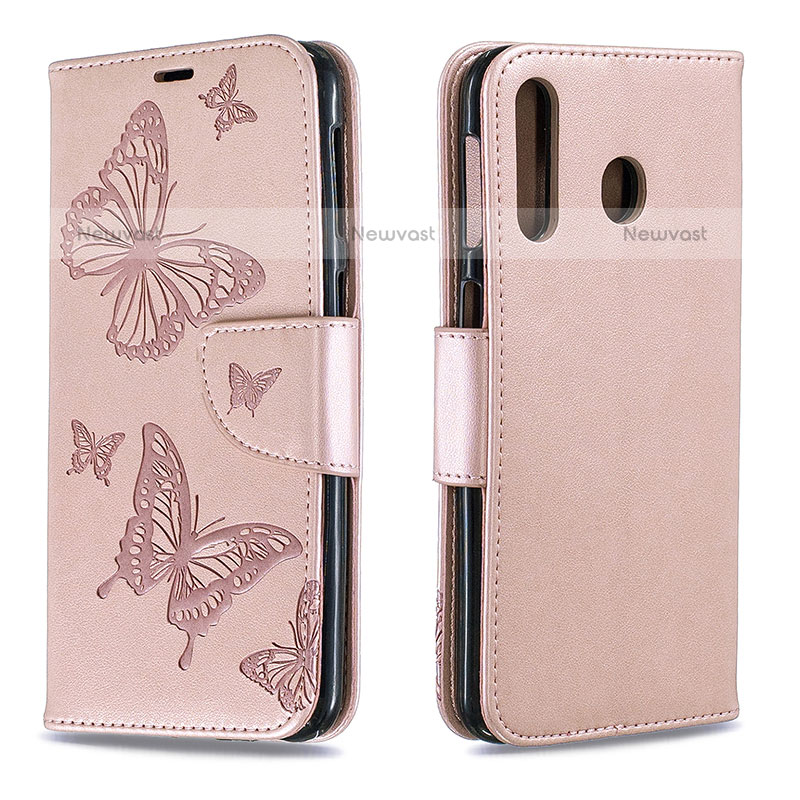 Leather Case Stands Butterfly Flip Cover Holder B01F for Samsung Galaxy M30