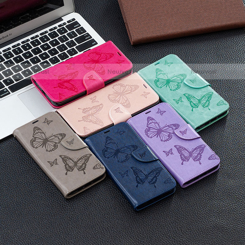 Leather Case Stands Butterfly Flip Cover Holder B01F for Samsung Galaxy M32 4G