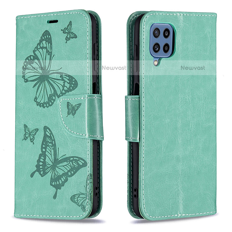 Leather Case Stands Butterfly Flip Cover Holder B01F for Samsung Galaxy M32 4G