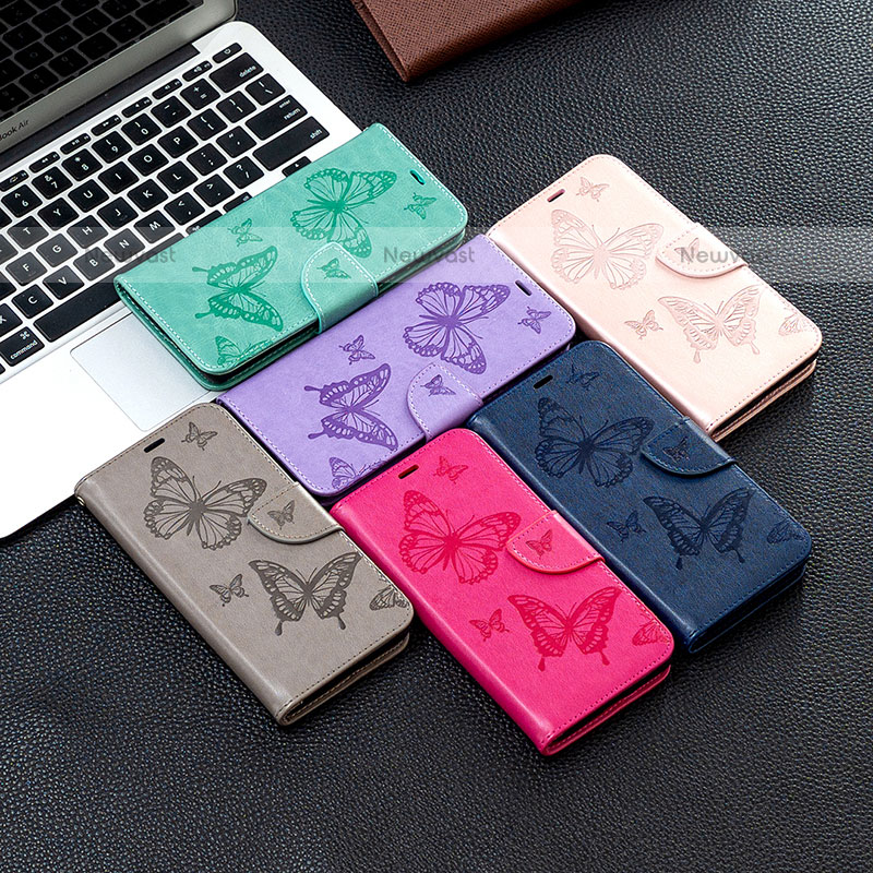 Leather Case Stands Butterfly Flip Cover Holder B01F for Samsung Galaxy M33 5G