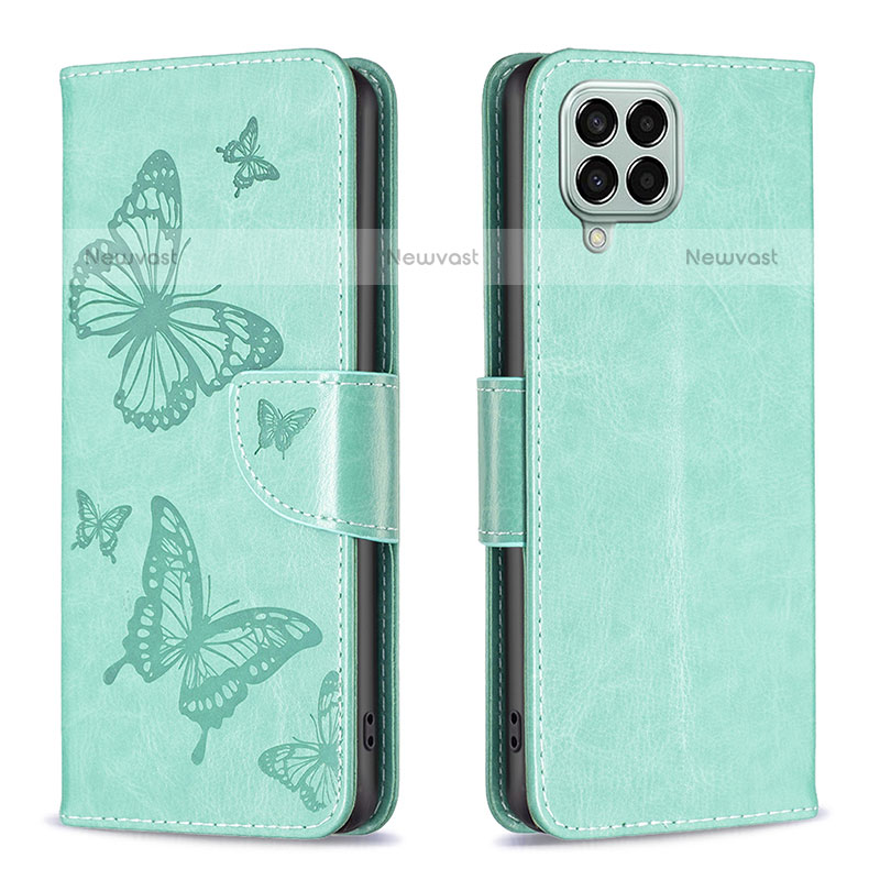 Leather Case Stands Butterfly Flip Cover Holder B01F for Samsung Galaxy M33 5G