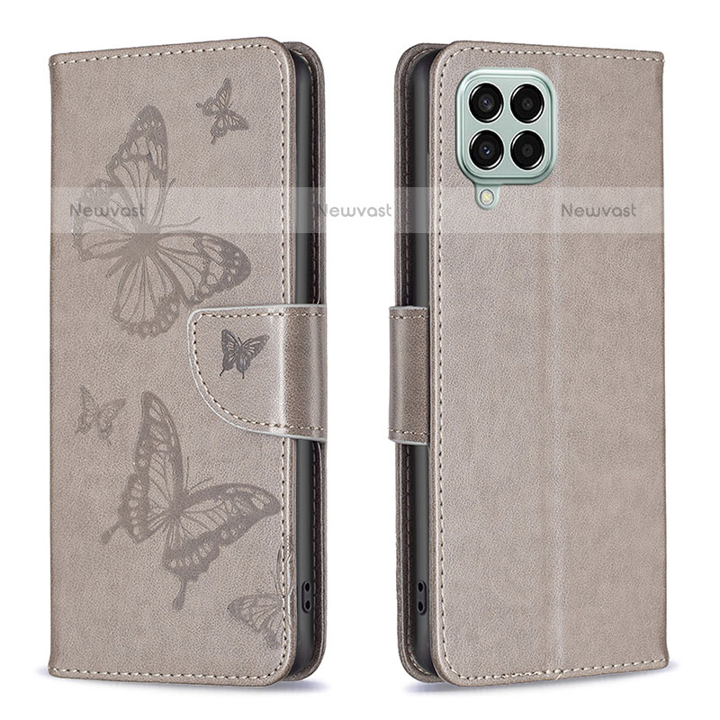 Leather Case Stands Butterfly Flip Cover Holder B01F for Samsung Galaxy M33 5G