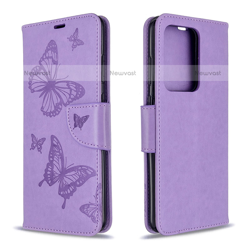 Leather Case Stands Butterfly Flip Cover Holder B01F for Samsung Galaxy S20 Plus