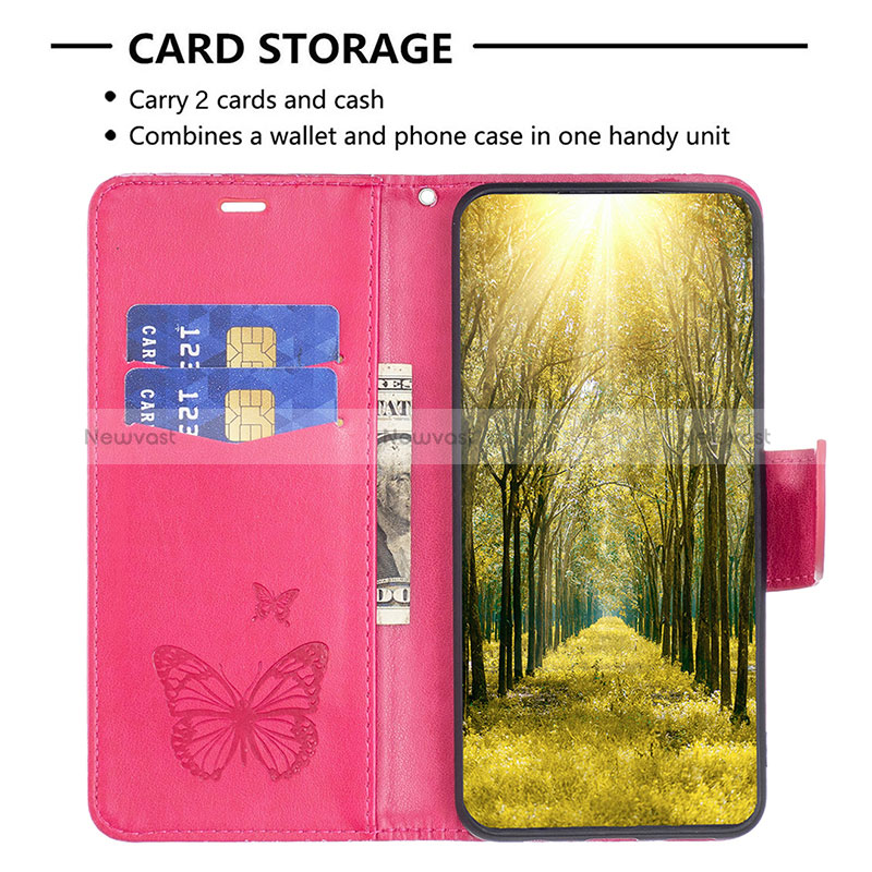 Leather Case Stands Butterfly Flip Cover Holder B01F for Vivo Y02