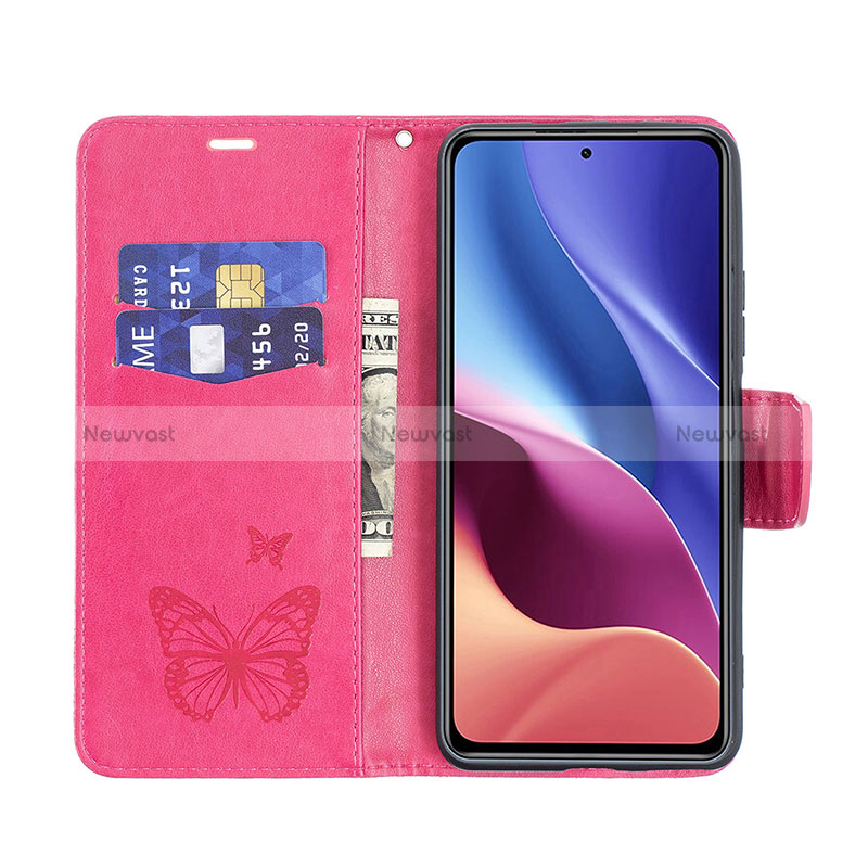 Leather Case Stands Butterfly Flip Cover Holder B01F for Xiaomi Mi 11i 5G