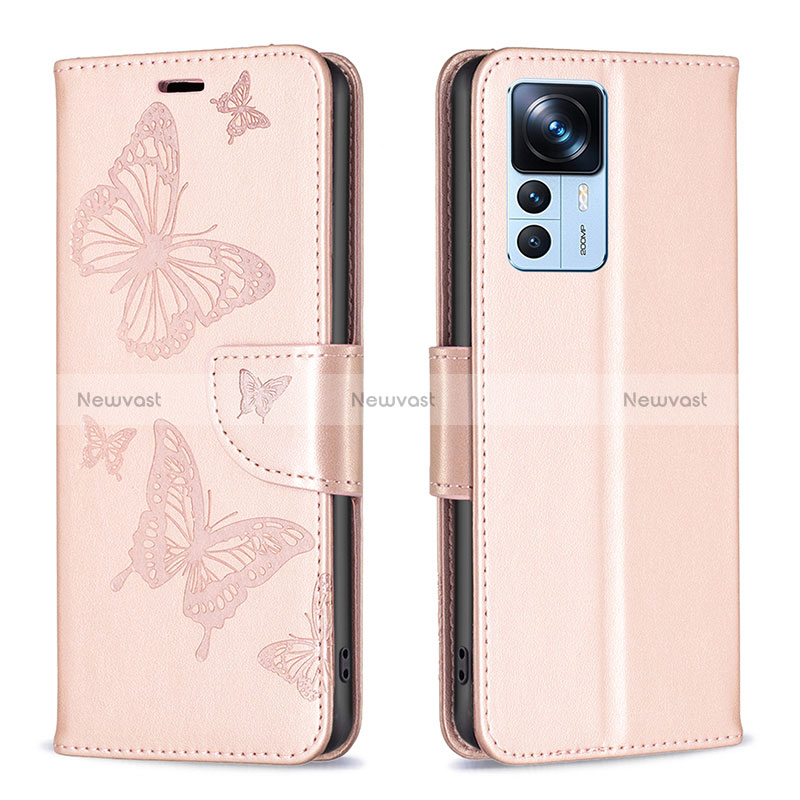 Leather Case Stands Butterfly Flip Cover Holder B01F for Xiaomi Mi 12T 5G