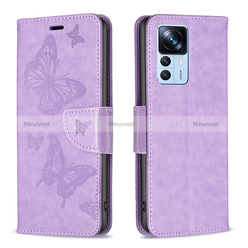 Leather Case Stands Butterfly Flip Cover Holder B01F for Xiaomi Mi 12T 5G