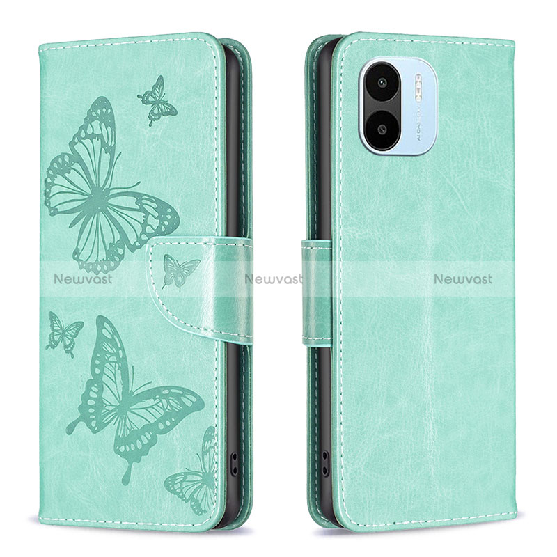 Leather Case Stands Butterfly Flip Cover Holder B01F for Xiaomi Poco C50