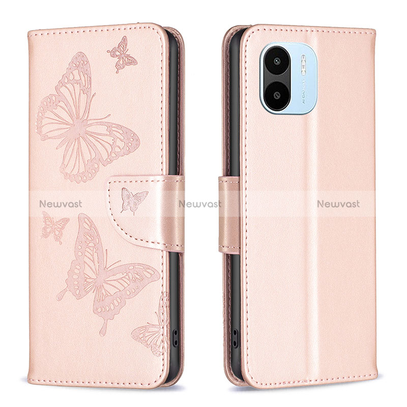 Leather Case Stands Butterfly Flip Cover Holder B01F for Xiaomi Poco C50