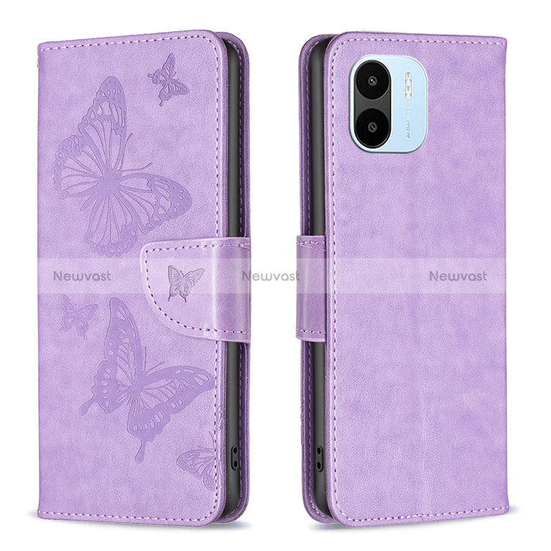 Leather Case Stands Butterfly Flip Cover Holder B01F for Xiaomi Poco C51