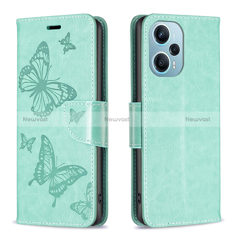 Leather Case Stands Butterfly Flip Cover Holder B01F for Xiaomi Poco F5 5G