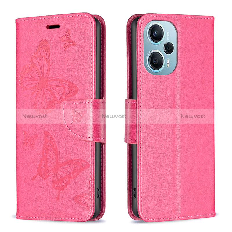 Leather Case Stands Butterfly Flip Cover Holder B01F for Xiaomi Poco F5 5G