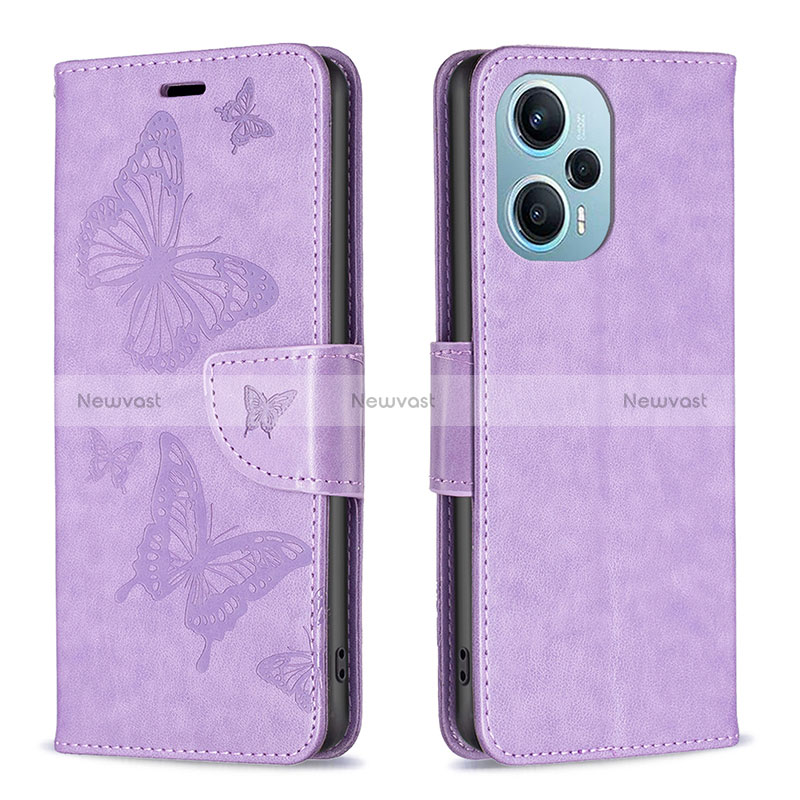 Leather Case Stands Butterfly Flip Cover Holder B01F for Xiaomi Poco F5 5G