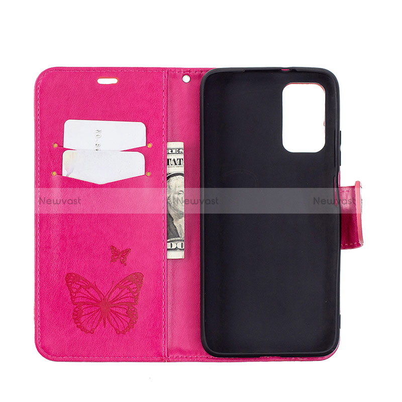 Leather Case Stands Butterfly Flip Cover Holder B01F for Xiaomi Poco M3