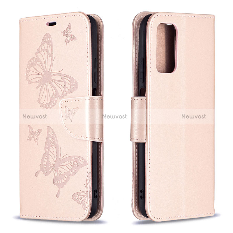 Leather Case Stands Butterfly Flip Cover Holder B01F for Xiaomi Poco M3