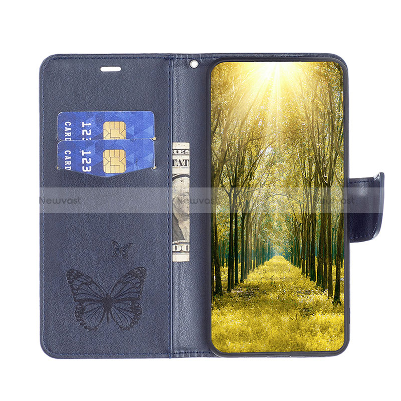 Leather Case Stands Butterfly Flip Cover Holder B01F for Xiaomi Poco M4 Pro 4G