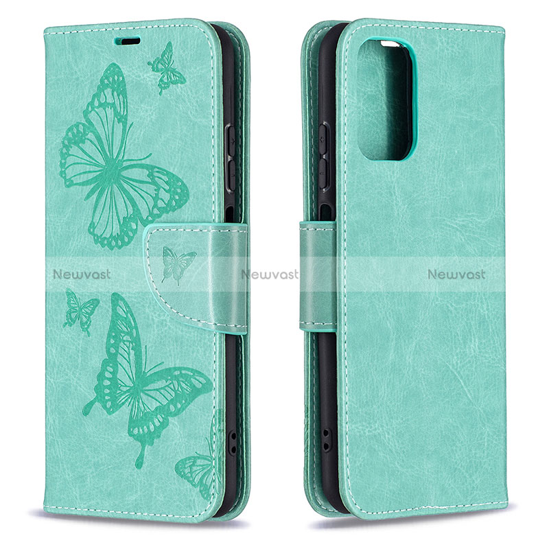 Leather Case Stands Butterfly Flip Cover Holder B01F for Xiaomi Redmi Note 10 4G