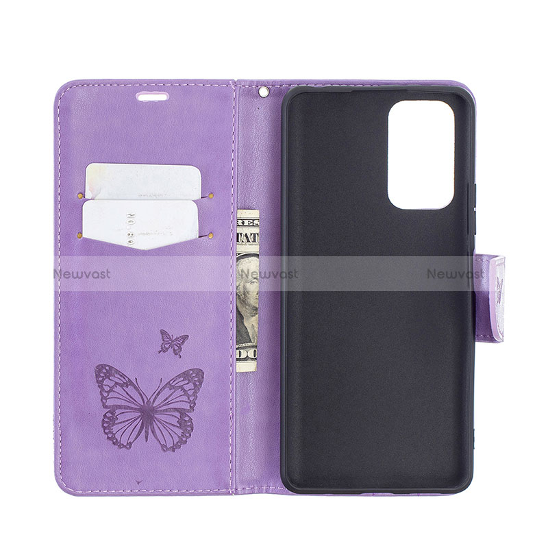 Leather Case Stands Butterfly Flip Cover Holder B01F for Xiaomi Redmi Note 10 Pro 4G