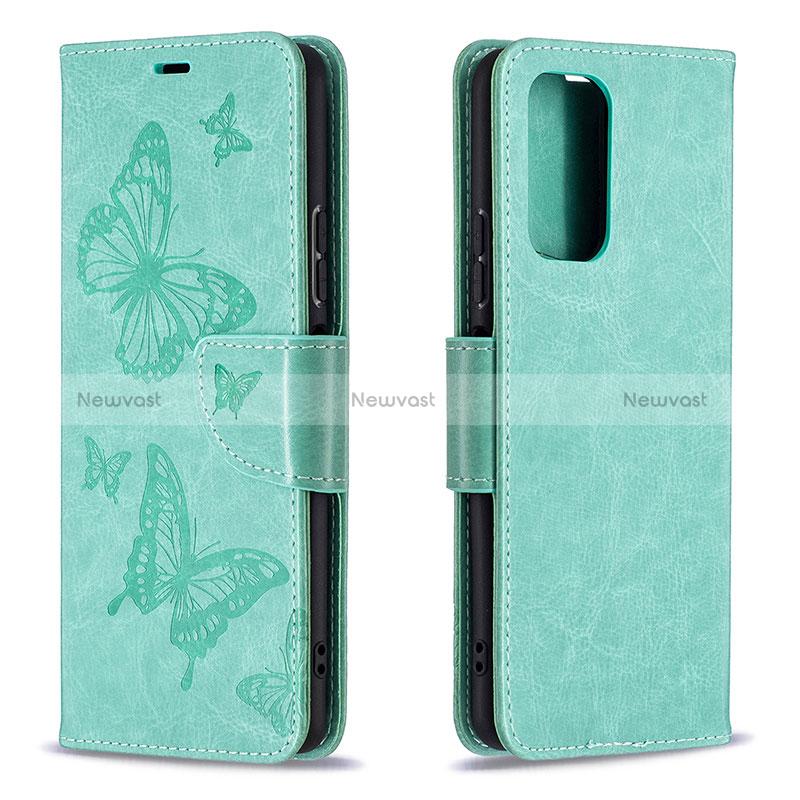 Leather Case Stands Butterfly Flip Cover Holder B01F for Xiaomi Redmi Note 10 Pro 4G