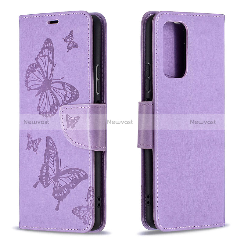 Leather Case Stands Butterfly Flip Cover Holder B01F for Xiaomi Redmi Note 10 Pro Max