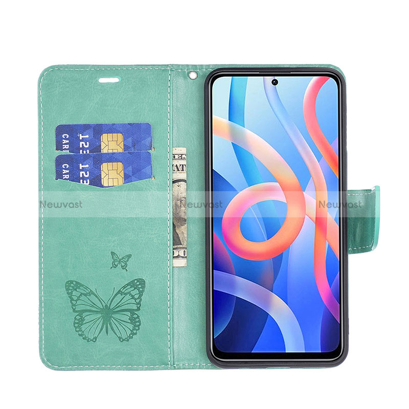 Leather Case Stands Butterfly Flip Cover Holder B01F for Xiaomi Redmi Note 11 5G