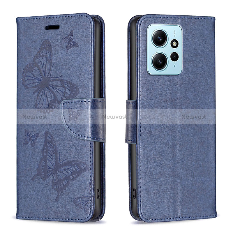 Leather Case Stands Butterfly Flip Cover Holder B01F for Xiaomi Redmi Note 12 4G