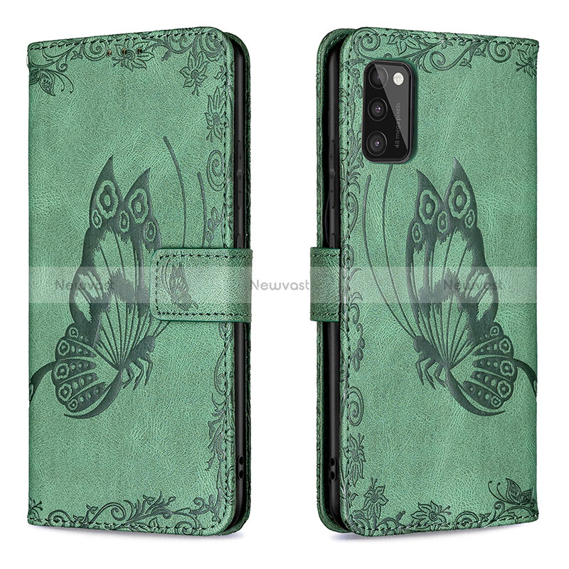 Leather Case Stands Butterfly Flip Cover Holder B02F for Samsung Galaxy A41
