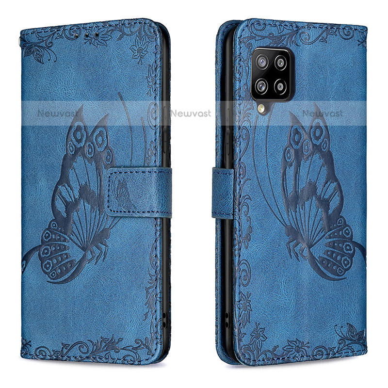 Leather Case Stands Butterfly Flip Cover Holder B02F for Samsung Galaxy A42 5G