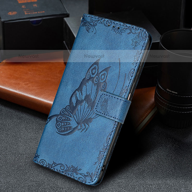 Leather Case Stands Butterfly Flip Cover Holder B02F for Samsung Galaxy M32 4G