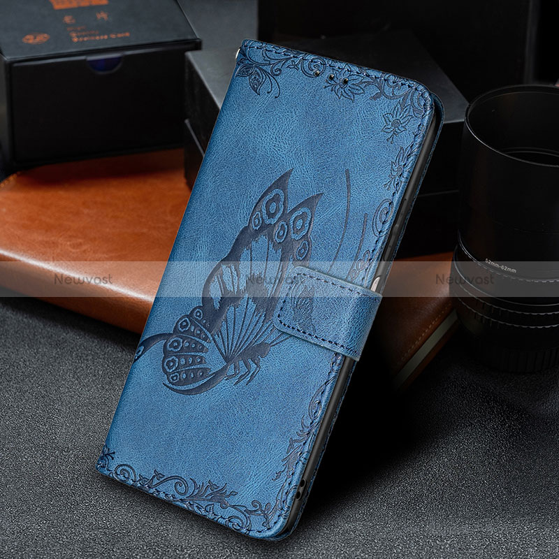 Leather Case Stands Butterfly Flip Cover Holder B02F for Xiaomi Poco F3 5G