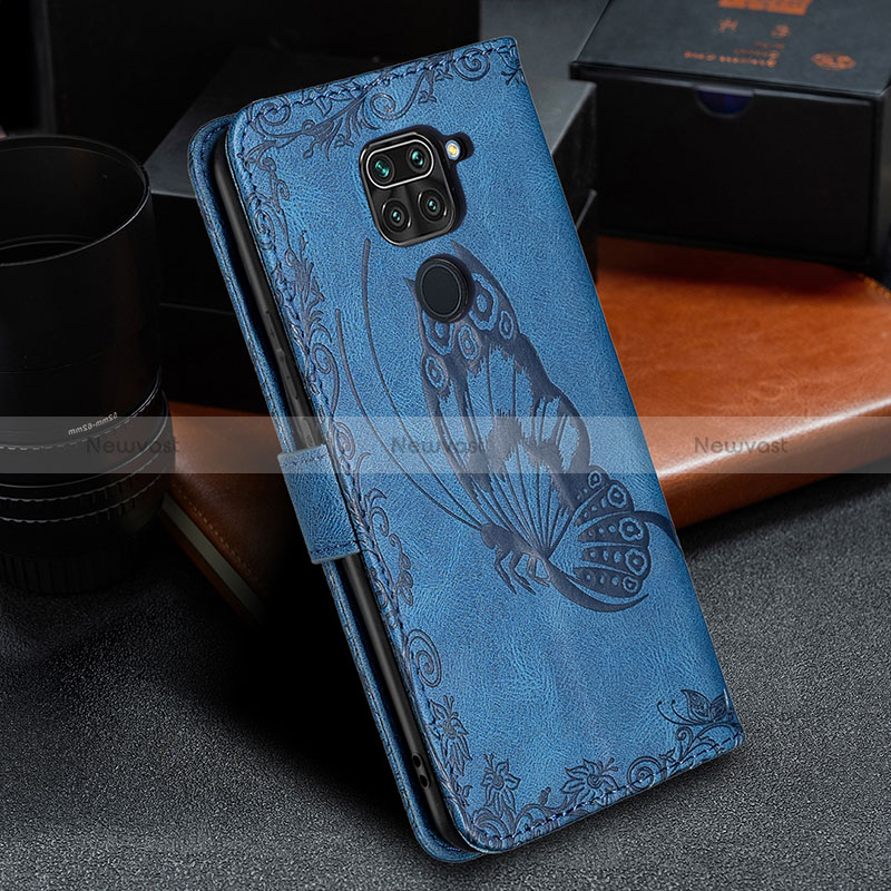 Leather Case Stands Butterfly Flip Cover Holder B02F for Xiaomi Redmi 10X 4G