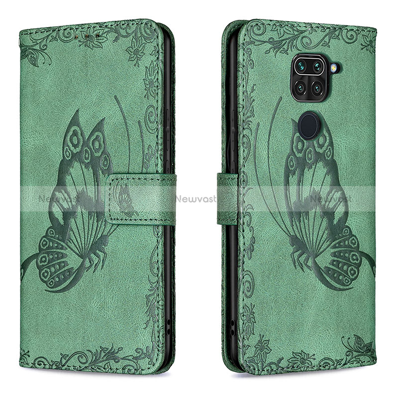 Leather Case Stands Butterfly Flip Cover Holder B02F for Xiaomi Redmi 10X 4G