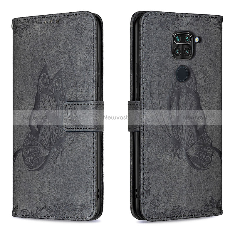 Leather Case Stands Butterfly Flip Cover Holder B02F for Xiaomi Redmi 10X 4G