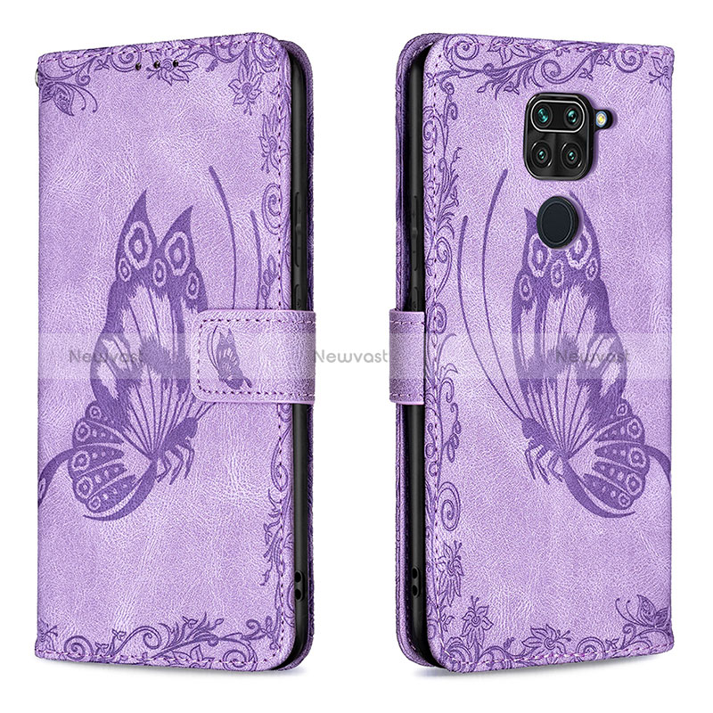 Leather Case Stands Butterfly Flip Cover Holder B02F for Xiaomi Redmi 10X 4G