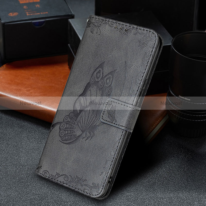 Leather Case Stands Butterfly Flip Cover Holder B02F for Xiaomi Redmi 9 Activ