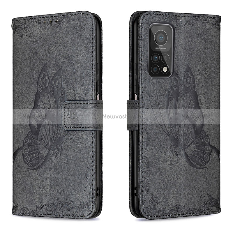 Leather Case Stands Butterfly Flip Cover Holder B02F for Xiaomi Redmi K30S 5G